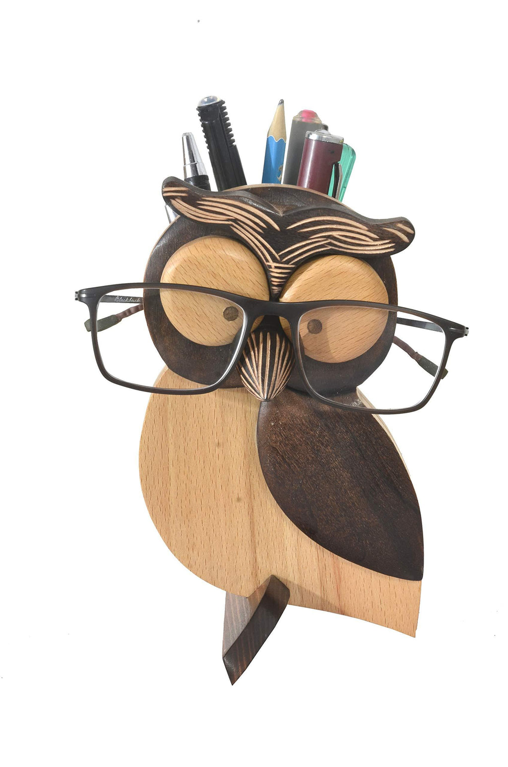 NewNest Australia - Artistic India - Handmade Wooden Spectacles Eyeglass Holder/Stand(for Desktop/Table Display Item) 