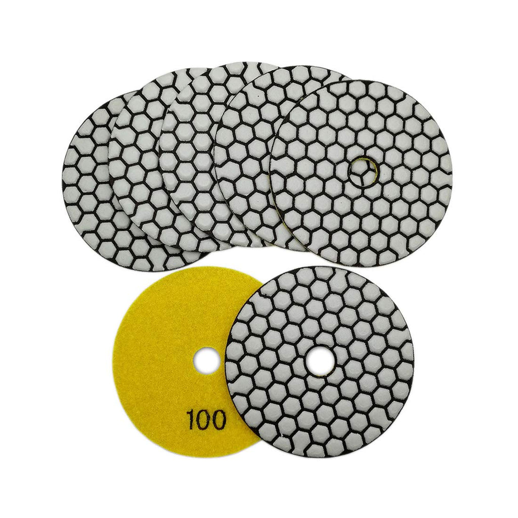 SHDIATOOL 7Pcs 4 Inch Dry Diamond Polishing Pads Grit 100 for Granite Marble Stone - NewNest Australia