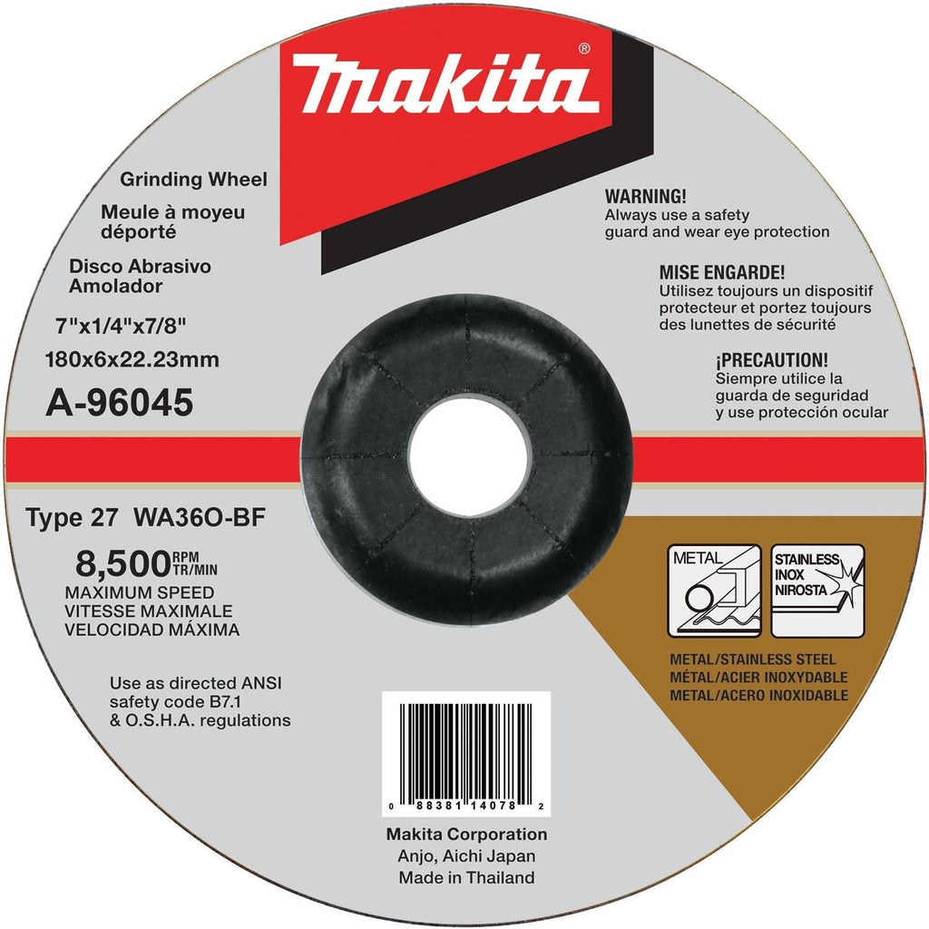 Makita A-96045 7" x 1/4" x 7/8" INOX Grinding Wheel, 36 Grit - NewNest Australia