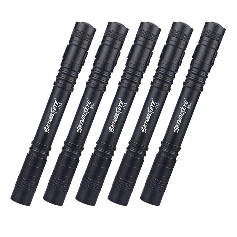 500 Lumen LED Medical Penlight, 5 Pcs EDC Aircraft XPE Q5 Black Nurse Penlight with Clip 5pcs #013 - NewNest Australia