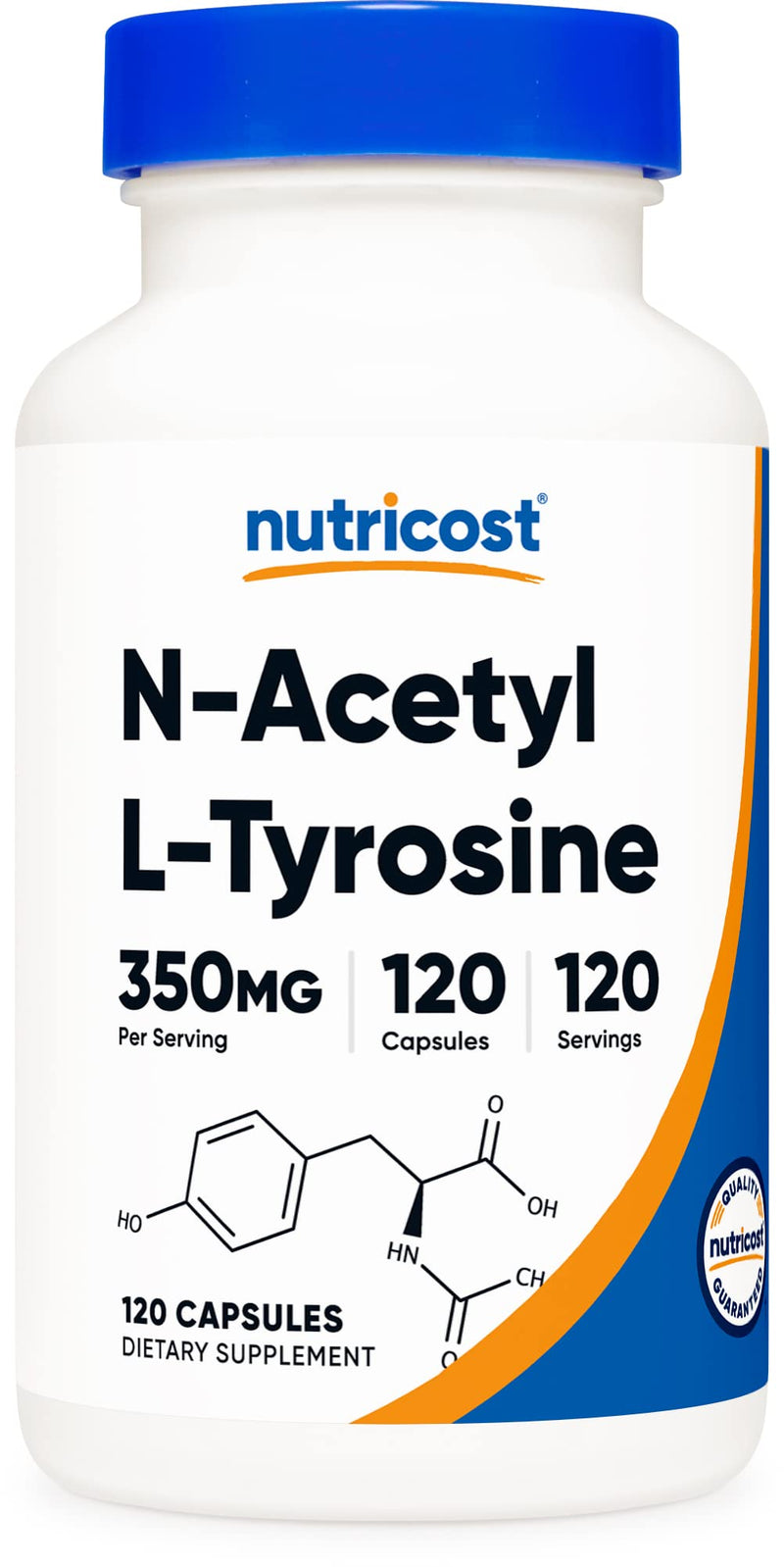 Nutricost N-Acetyl L-Tyrosine (NALT) 350mg, 120 Capsules - Gluten Free, Non-GMO 120 Count (Pack of 1) - NewNest Australia