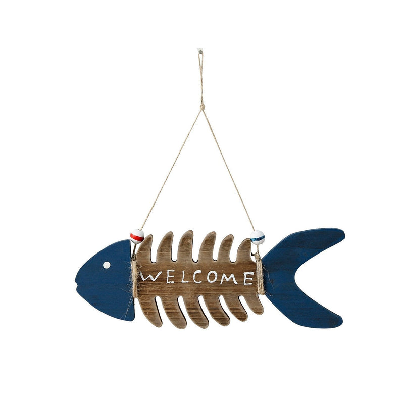 NewNest Australia - Nautical Hand Carved Wooden Fish Wall Hanging Ornaments Welcome Home Decor 