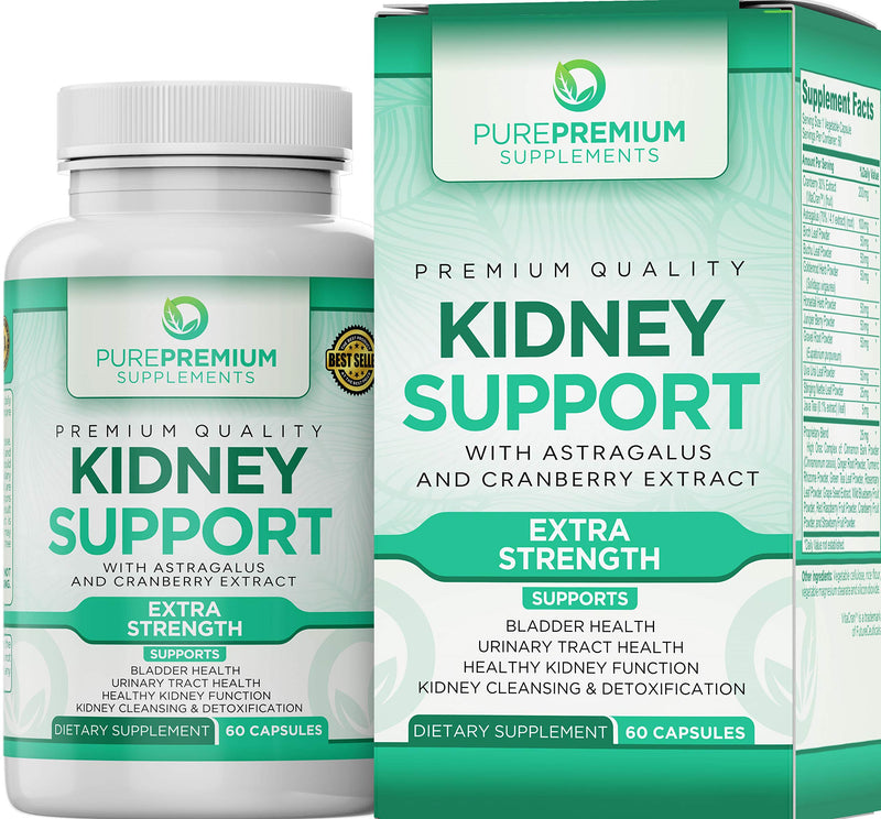 Premium Kidney Support Supplement by PurePremium (Kidney Cleanse Supplement) Supports Urinary Tract and Bladder Health – Cranberry Extract, Astragalus and Uva Ursi Leaf - 60 Caps - NewNest Australia