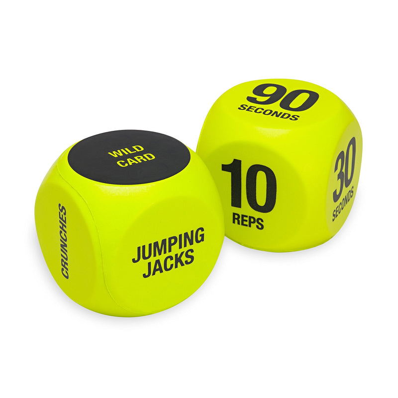 SPRI Exercise Dice (6-Sided) - Game for Group Fitness & Exercise Classes - Includes Push Ups, Squats, Lunges, Jumping Jacks, Crunches & Wildcard (Includes Carrying Bag) - NewNest Australia