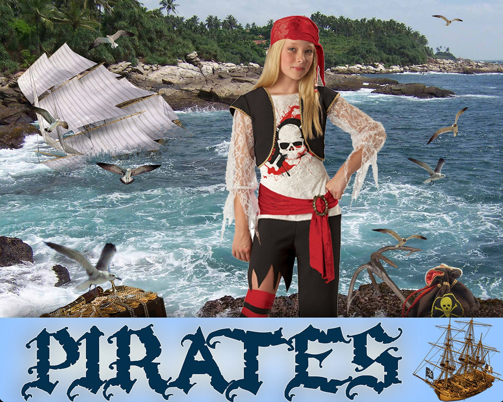 NewNest Australia - C6 Pirate Digital Backgrounds children frames template Backdrops baby props 