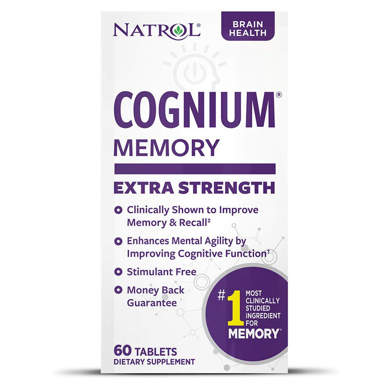 Natrol Cognium Extra Strength Tablets, Brain Health, Keeps Memory Strong, #1 Clinically Studied, Shown to Improve Memory and Recall, Enhances Mental Agility, Safe and Stimulant Free, 200mg, 60 Count - NewNest Australia