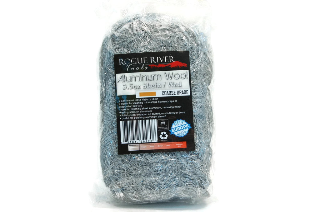 Aluminum Wool (COARSE Grade) - 3.5oz Skein/Wad - by Rogue River Tools. Soft clean and polish! Pure Aluminum Coarse - NewNest Australia