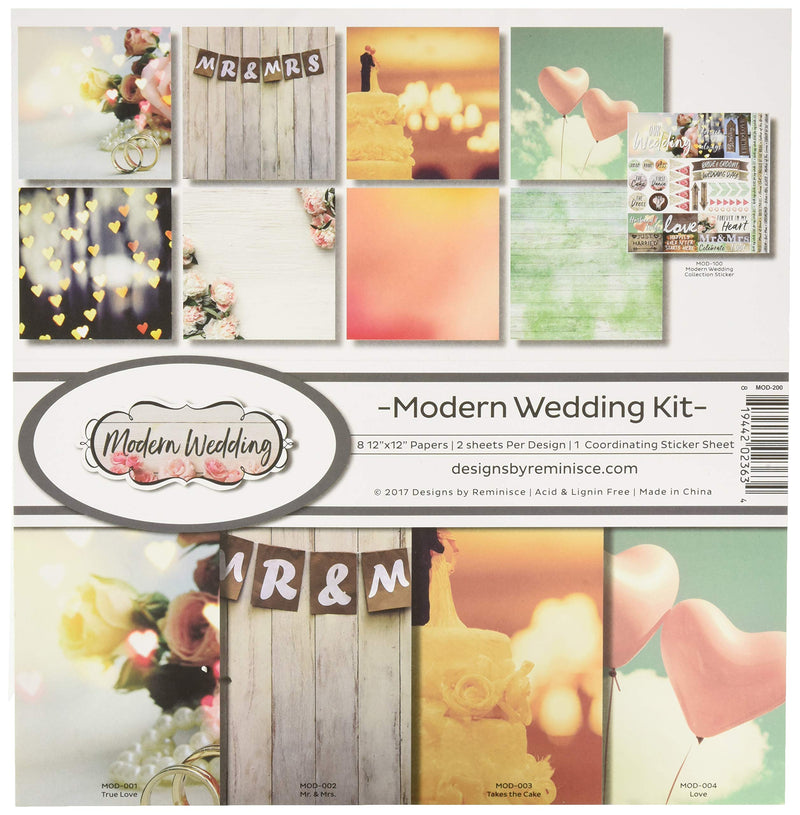Reminisce Modern Wedding Scrapbook Collection Kit, Multicolor - NewNest Australia