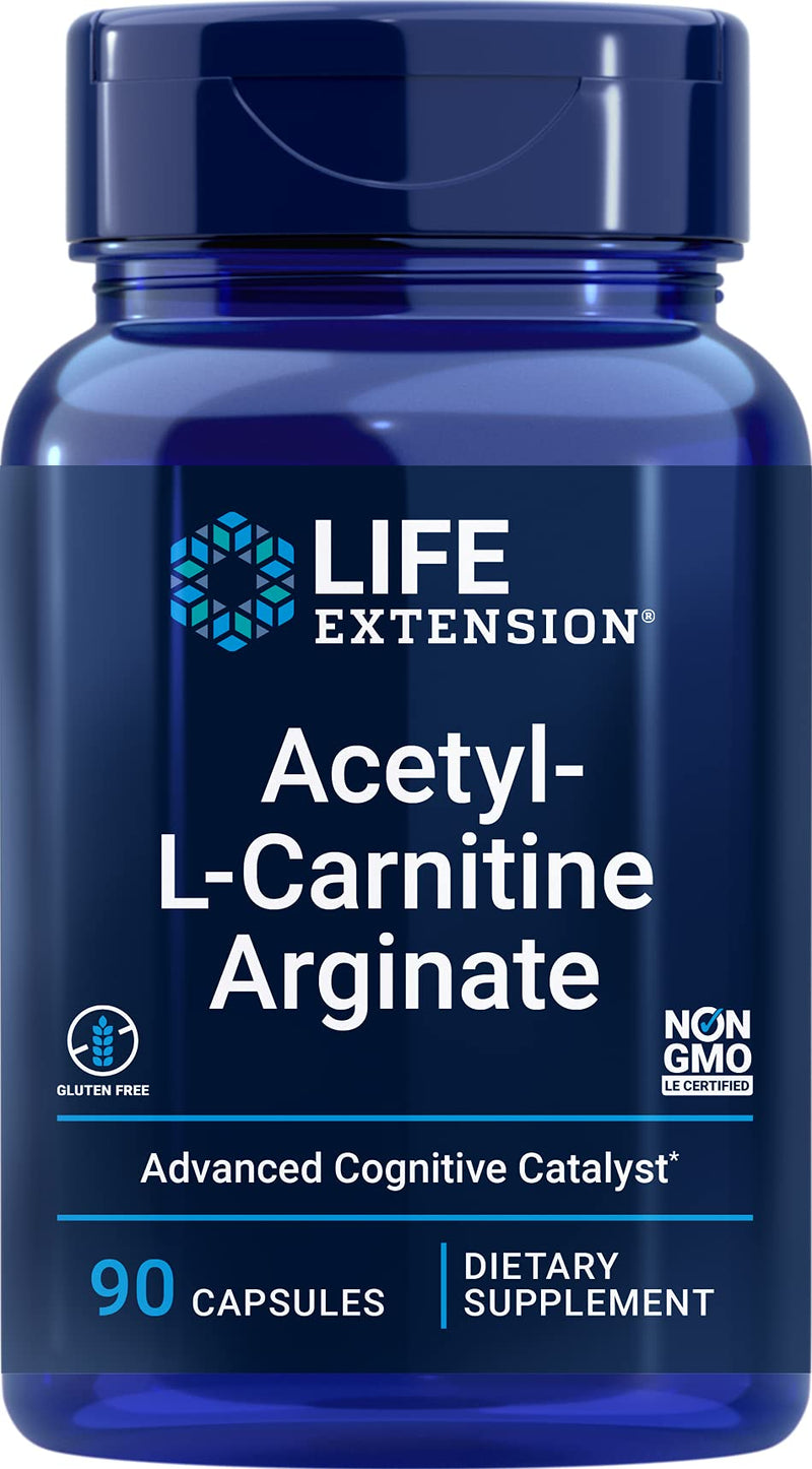 Life Extension Acetyl-L-Carnitine Arginate for Cell Energy & Brain Health Support – Gluten-Free, Non-GMO – 90 Capsules - NewNest Australia