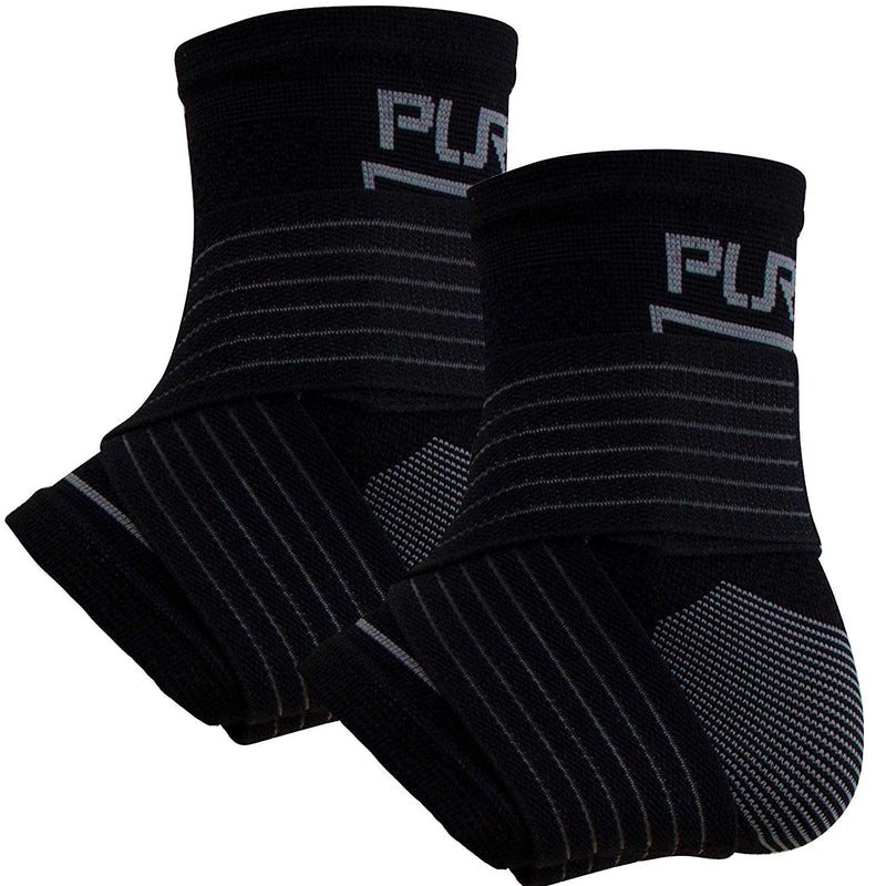 Ankle Brace Support Stabilizer – Compression Sleeve, Adjustable – Great for Running, Tennis, Sprains, Volleyball Large-X-Large Black - 1 PAIR (two sleeves) - NewNest Australia