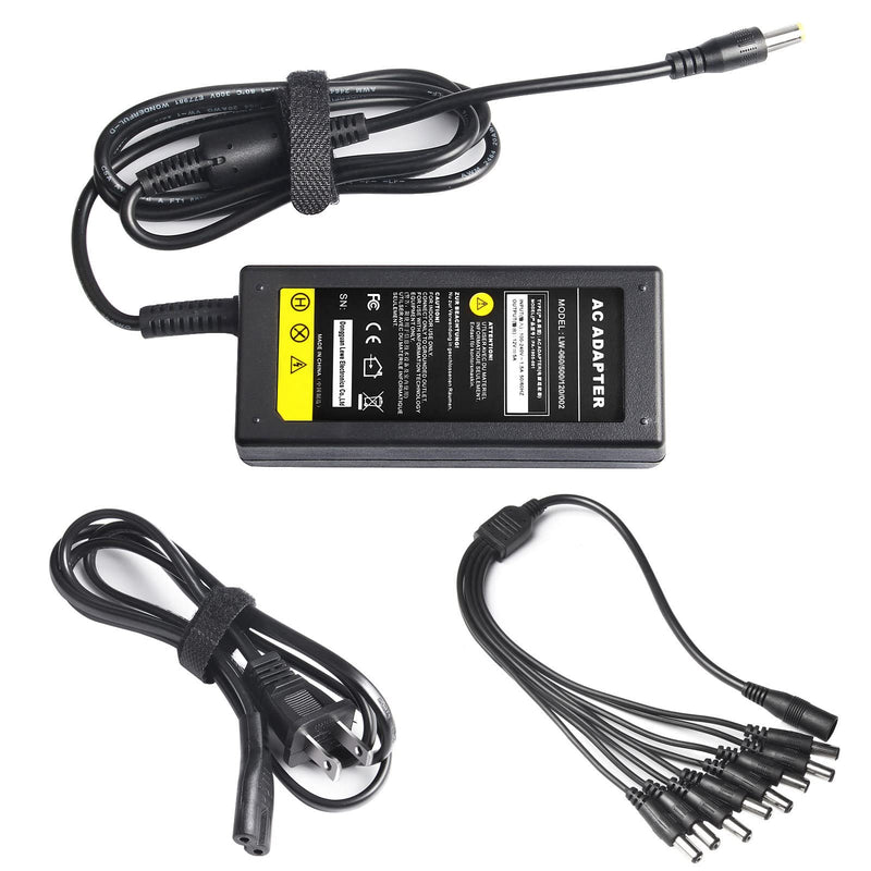 8-Way CCTV Camera Power Splitter-Security Camera Power Adapter-LED Driver Lighting Transformer DC Converter-Flexible LED Tape Strip Light AC DC Power Supply 12V 5A 60W - NewNest Australia