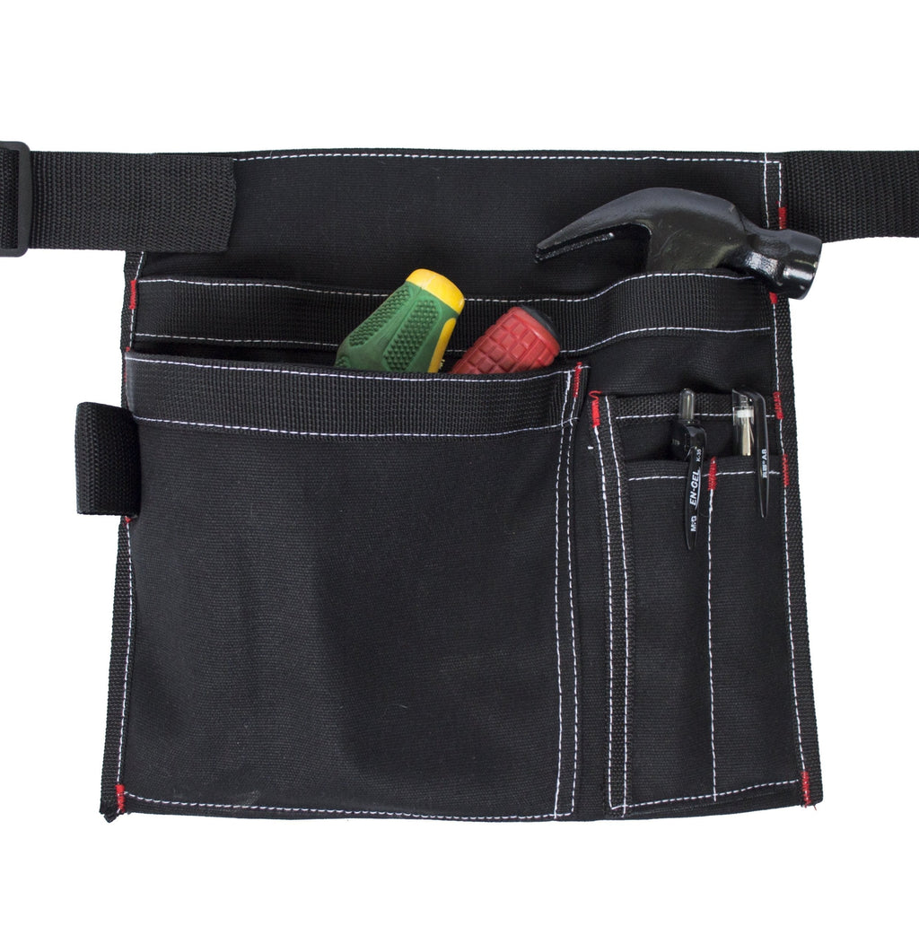 Tool Pouch MDSTOP Single Side Apron with 5 Pockets and 1 Hammer Loop, Fits for Hammer, Pencils, Screwdrivers etc. (Black) Black - NewNest Australia