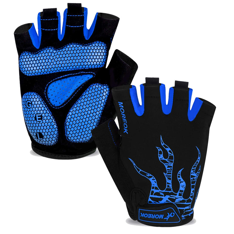 MOREOK Cycling Gloves Bike Gloves for Men/Women-[5MM Gel Pad] Biking Gloves Half Finger Road Bike MTB Bicycle Gloves-for Cycling /Workout/Motorcycle /Gym/Training/Outdoor Blue X-Large - NewNest Australia