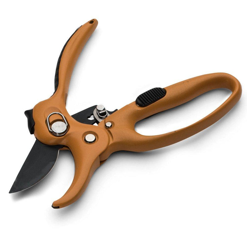 Kings County Tools Ratcheting Hand Pruner | Extra Cutting Strength | Adjust Grip to Activate Ratchet Mechanism | Cast Aluminum with Rubber Grip on Handle | Carbon Steel Blade - NewNest Australia