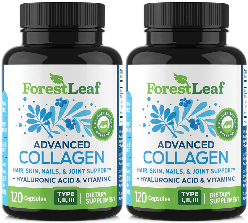 Advanced Collagen Supplement, Type 1, 2 and 3 with Hyaluronic Acid and Vitamin C - Anti Aging Joint Formula - Boosts Hair, Nails and Skin Health - 240 Capsules - by ForestLeaf - NewNest Australia