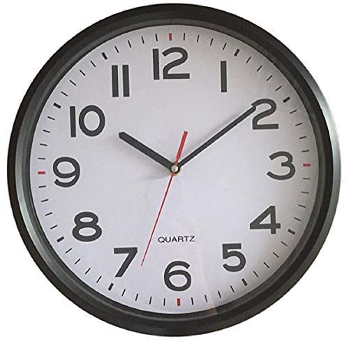 NewNest Australia - Vmarketingsite - 12 Inch Wall Clock Battery Operated Silent Non-Ticking Decorative Modern Round Quartz Black - Analog Classroom Hanging Clocks Large Numbers - Office/Kitchen/Bedroom/Bathroom/Gym 