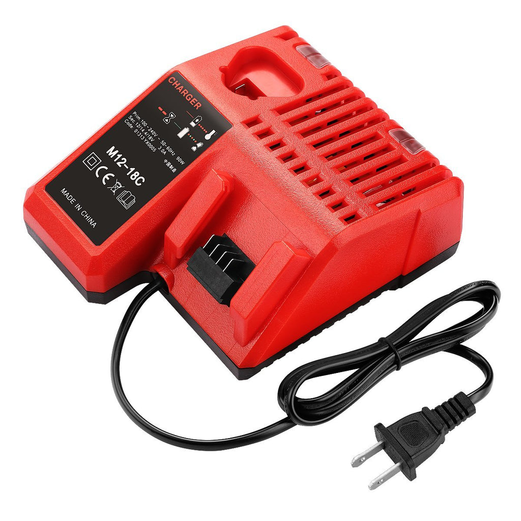 Powilling M12 & M18 Rapid Replacement Charger Milwaukee 12V&18V XC Lithium Ion Charger for Milwaukee XC Battery - NewNest Australia