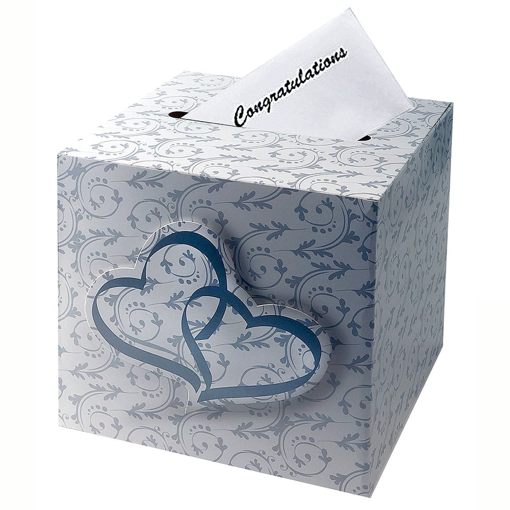 NewNest Australia - Adorox New 3D Double Heart Love Wedding Card Money Gift Box Reception Wishing Well Party Favor Decoration 