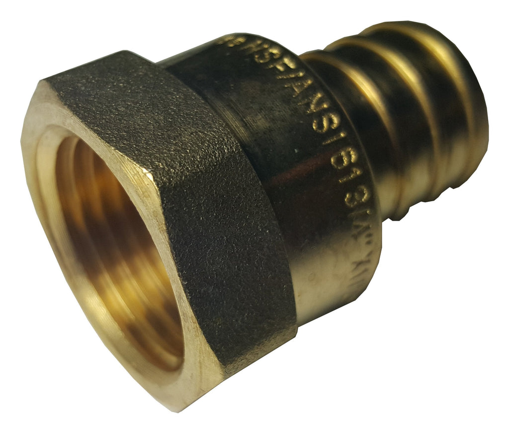 10 PIECES XFITTING 3/4" PEX X 1/2" FEMALE NPT THREADED ADAPTER BRASS CRIMP FITTINGS, LEAD FREE BRASS, FULL PORT - NewNest Australia