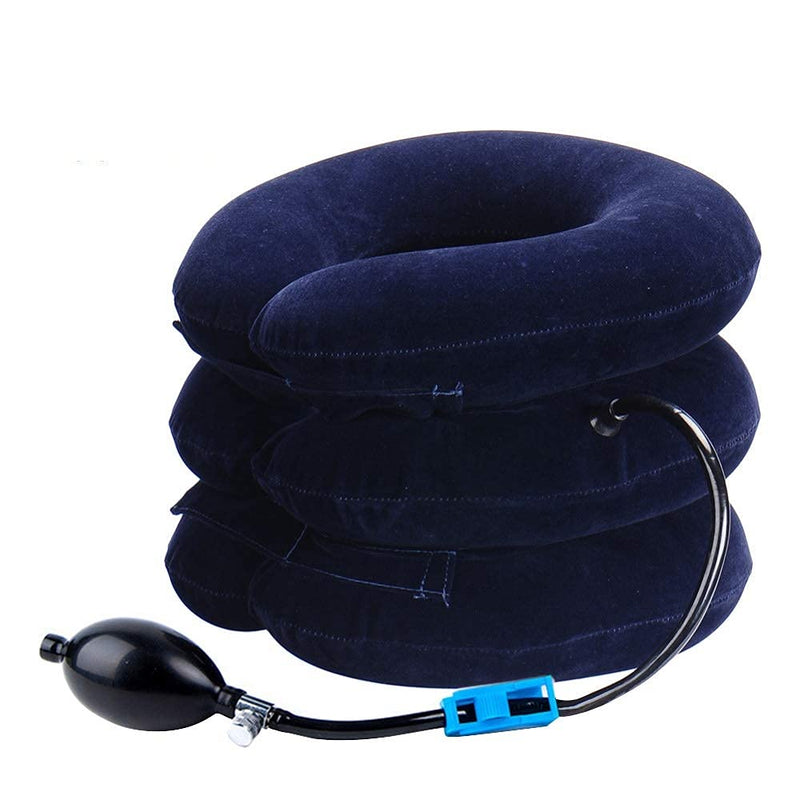 Cervical Neck Traction Device Inflatable Neck Stretcher, Easy to Use for Chronic Neck and Shoulder Pain Relief, Neck Cervical Brace Collar Pillow for HOM Blue - NewNest Australia