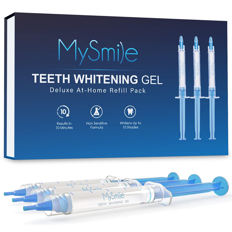 MySmile Teeth Whitening Gel Pen Refill Pack, 3 Non-Sensitive Teeth Whitening Pen, Deluxe Teeth Whitener Dental Grade Tooth Whitening Gel with Carbamide Peroxide for Home, Travel, 10 min Fast Result - NewNest Australia