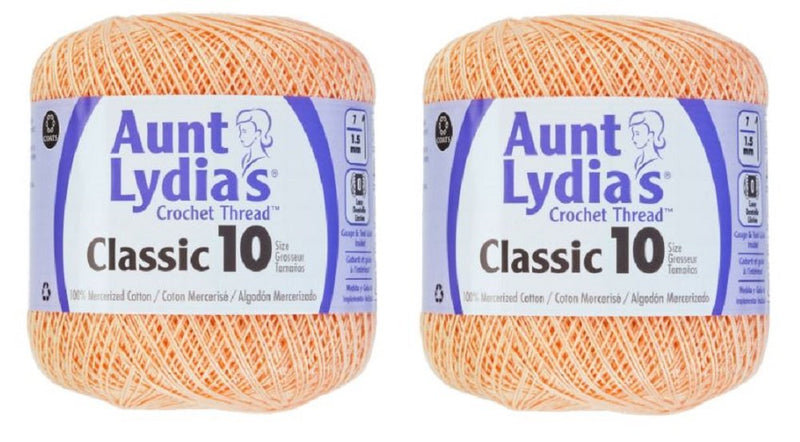Aunt Lydia's Crochet Thread - Size 10 - Light Peach (2-Pack) - NewNest Australia
