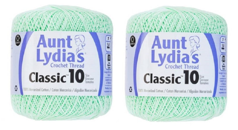 Aunt Lydia's Crochet Thread - Size 10 - Mint Green (2-Pack) - NewNest Australia