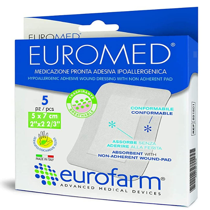 EUROMED - Post-Operative Adhesive Island Wound Dressing 2 x 3 in (5 Pieces per Box) 2 x 3 - 5PCS - NewNest Australia
