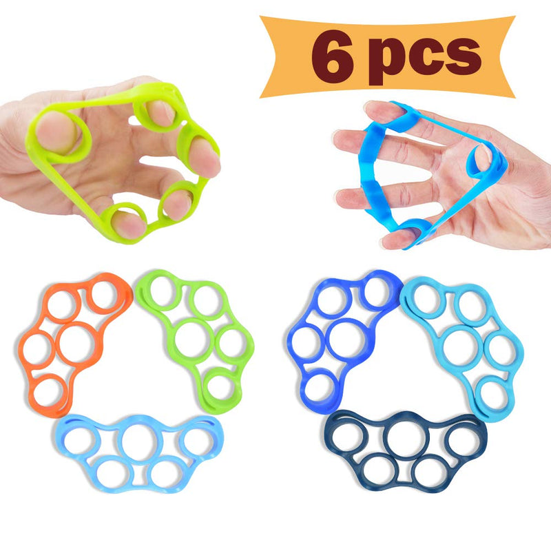 Hand Grip Strengthener, Finger Exerciser, Grip Strength Trainer (6 PCS),New Material,Forearm Grip Workout, Finger Stretcher, Relieve Wrist Pain, Carpal Tunnel. (Finger Exerciser) - NewNest Australia