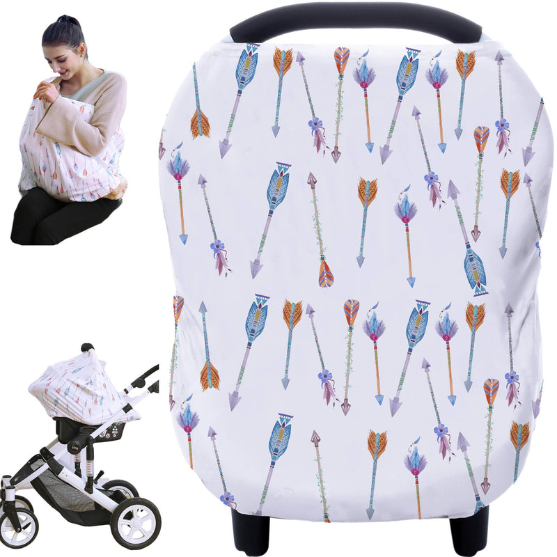 Baby Car Seat Covers, Carseat Canopy, Breastfeeding Cover (Colourful Arrows) Colourful Arrows - NewNest Australia