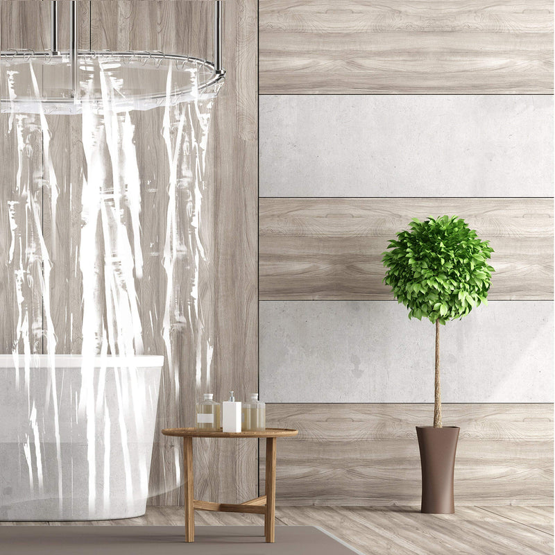 Short Cut Shower Curtain Liner -72 x 66 | Short Shower Liner w/ Magnets Clear Waterproof | Shower Curtain Liner Short Length Prevents Soap Scum from Gathering in Bottom Folds. Secure Metal Grommets - NewNest Australia