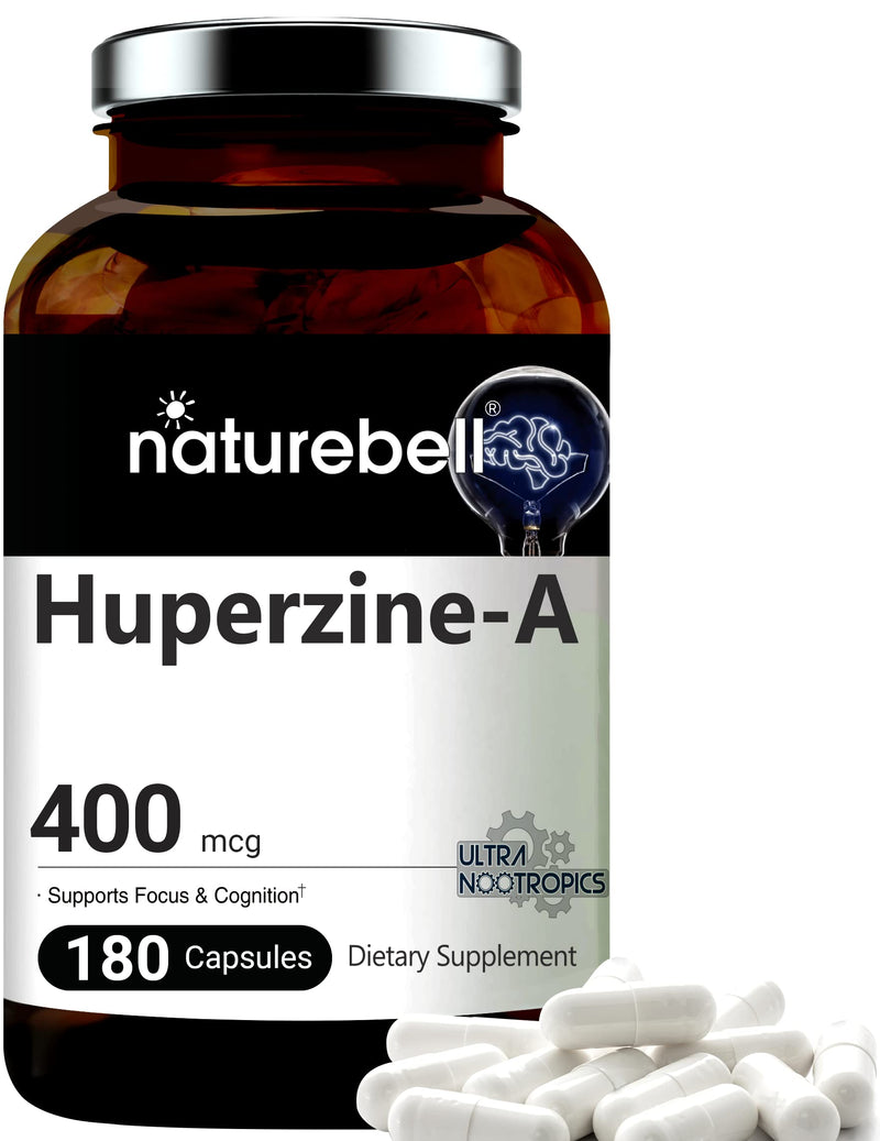 Huperzine A 400mcg Per Serving, 180 Capsules, (Huperzine A Supplement), Supports Focus, Cognition, Memory and Learning Ability, Premium Brain Health Supplement, No GMOs 180 Count (Pack of 1) - NewNest Australia