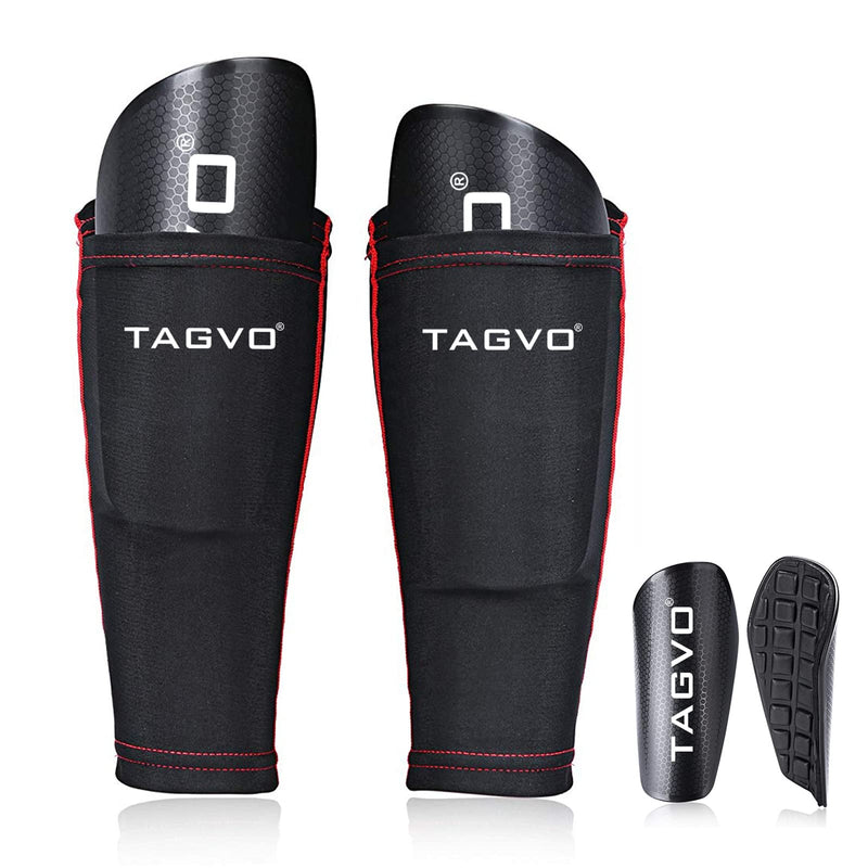 TAGVO Soccer Shin Guards, Kids Youth Adults Soccer Gear with Ankle Sleeves, Soccer Equipment Protection with Hard Protective Shell for Boys Girls Style_A Medium - NewNest Australia