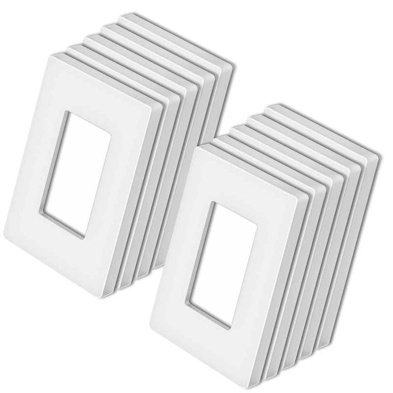 [10 Pack] BESTTEN 1-Gang Screwless Wall Plate, USWP4 White Series, Decorator Outlet Cover, H4.69” x W2.91”, for Light Switch, Dimmer, GFCI, USB Receptacle 1. Gloss White - NewNest Australia