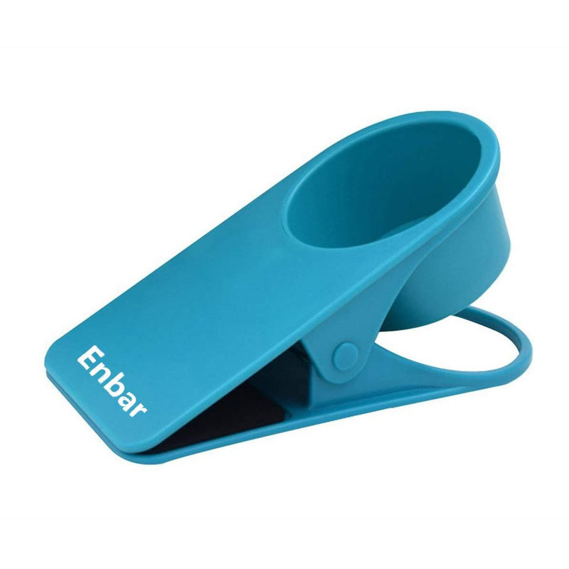 Enbar Drink Cup Holder Clip - Home Office Table Desk Side Huge Clip Water Drink Beverage Soda Coffee Mug Holder Cup Saucer Clip Design (Blue) Blue - NewNest Australia