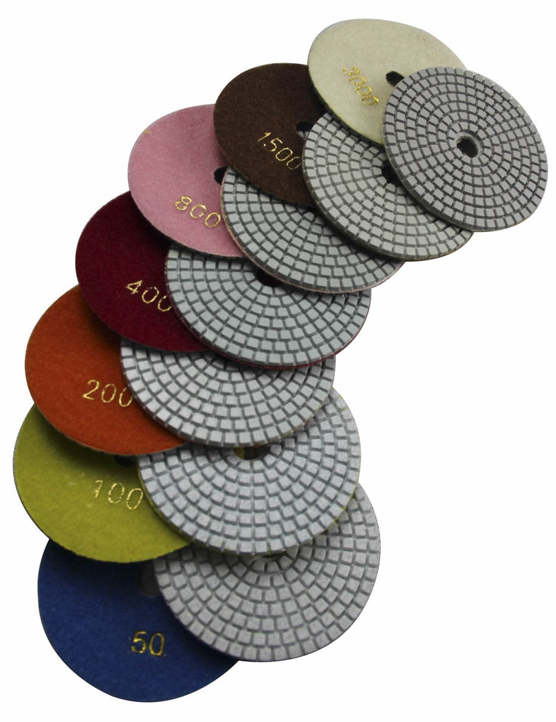 Konfor 3 inch Wet Diamond Polishing Pads to Polish Granite Stone Marble Concrete Travertine Terrazo - NewNest Australia