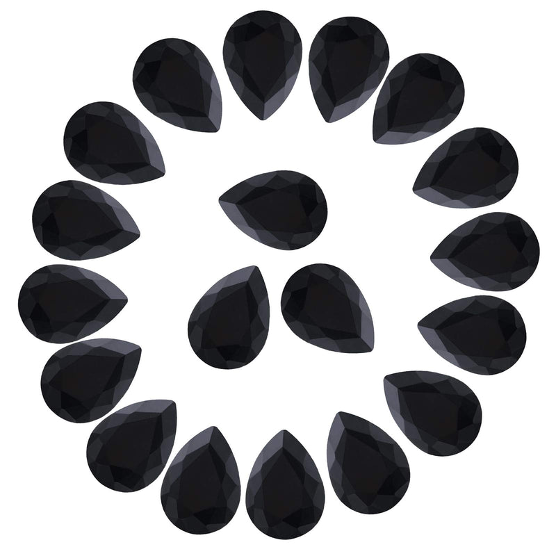 Jyukan DIY Teardrop Crystal AB Resin Rhinestone Pointback Glass Faceted Jewelry Making Craft (50Pcs) Black - NewNest Australia