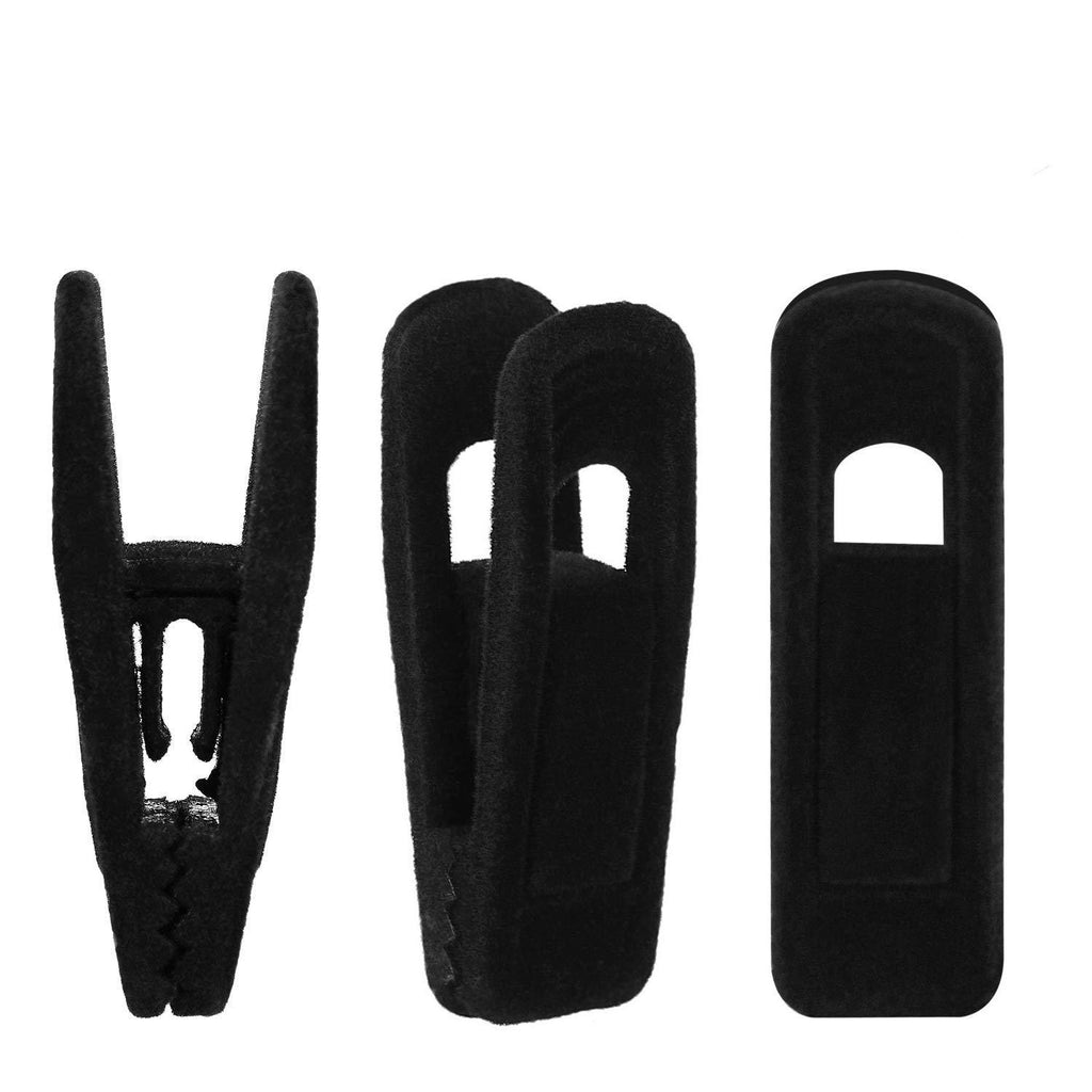 NewNest Australia - Tinfol Velvet Hangers Clips, 24 Pack Black Pants Hangers Clips, Strong Finger Flocked Clips Perfect for Use with Slim-line Clothes Velvet Hangers 