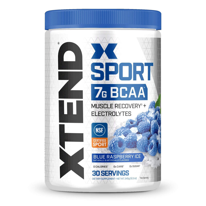 XTEND Sport BCAA Powder Blue Raspberry Ice - Electrolyte Powder for Recovery & Hydration with Amino Acids - 30 Servings 30 Servings (Pack of 1) - NewNest Australia