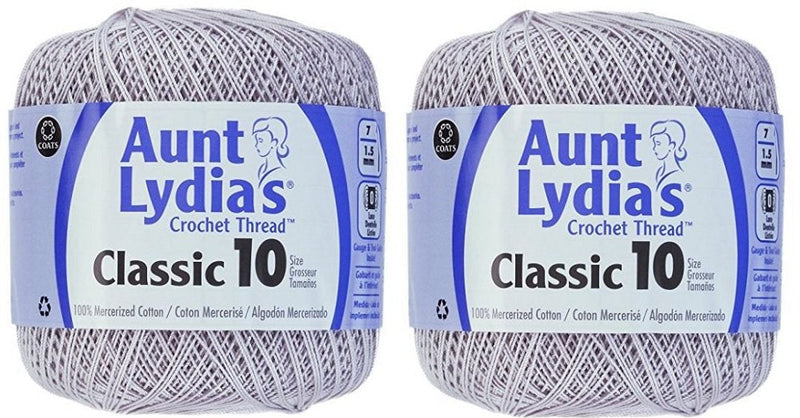 Aunt Lydia's Crochet Thread - Size 10 - Silver (2-Pack) - NewNest Australia