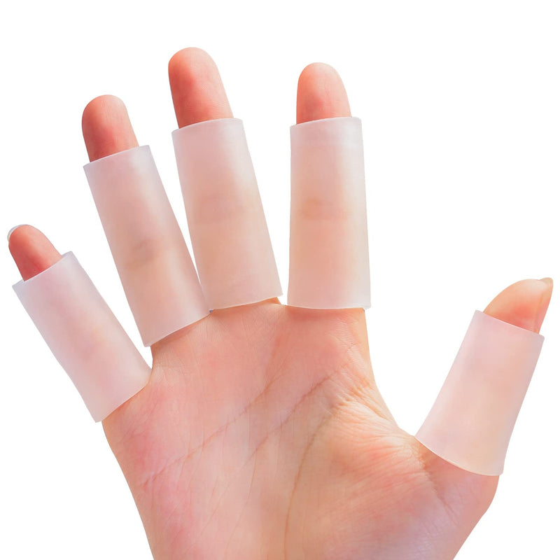 Sumifun Finger Sleeves, 10 PCS Gel Finger Protector for Thumb, Trigger Finger, Arthritis, Silicone Finger Tubes for Preventing Bruised, Cracking, Hand Eczema, Practising Golf, Badminton Protector 5pair(10pcs) - NewNest Australia