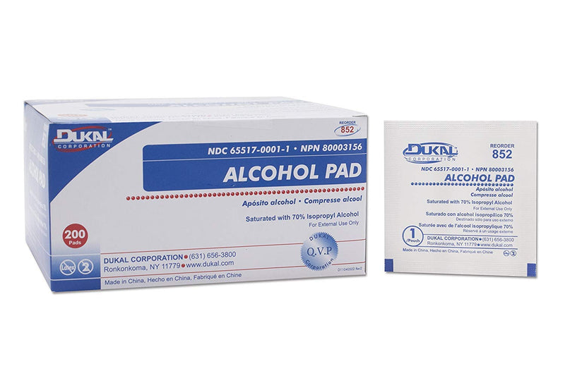 Dukal-265407 Alcohol Prep Pads, Non-Sterile, 200 Pack - NewNest Australia