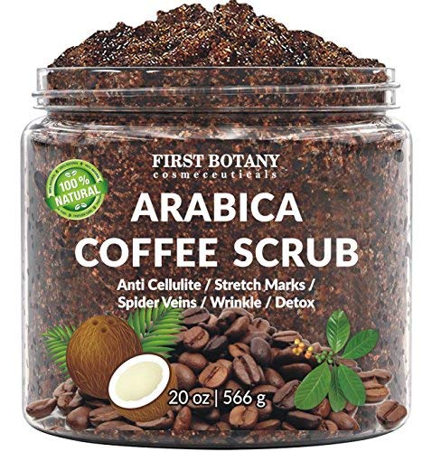 100% Natural Arabica Coffee Scrub with Organic Coffee, Coconut and Shea Butter - Best Acne, Anti Cellulite and Stretch Mark treatment, Spider Vein Therapy for Varicose Veins & Eczema 1.25 Pound (Pack of 1) - NewNest Australia