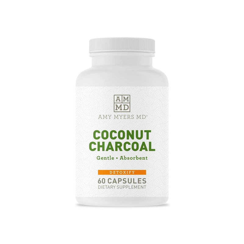 Coconut Charcoal Capsules from The Myers Way Protocol - Natural Activated Charcoal, Gas Reliever & Support For Affects Of Mold/Toxins - Dietary Supplement 60 Capsules, 30 Servings - Dr. Amy Myers - NewNest Australia