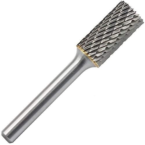 YUFUTOL SB-5 Tungsten Carbide Burr Cylinder Shape Double Cut Rotary Burrs File(1/2''cutter Dia ， 1''Cutter Length) with 1/4'' (6.35mm) Shank dia - NewNest Australia