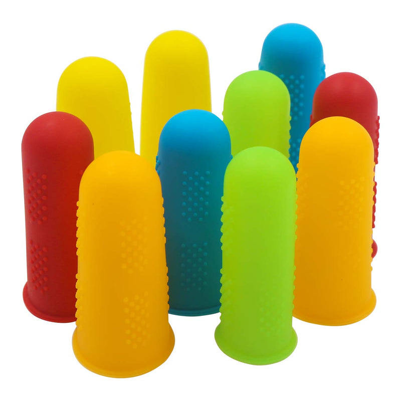 Qulable 10 Pieces Silicone Finger,Finger Protector, Finger Sleeves Great for Glue/Craft/Sewist/Wax/Rosin/Resin/Honey/Adhesives/Finger Cracking/Sport Games (Colors) Colors - NewNest Australia