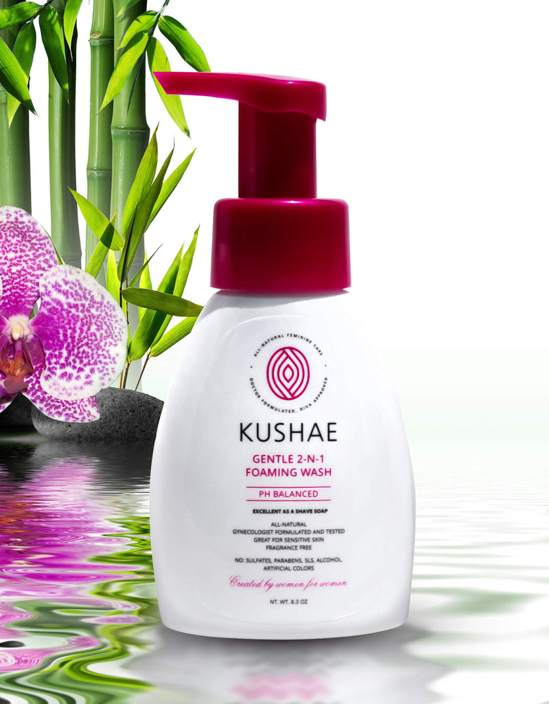 Kushae Gentle 2-in-1 Feminine Foaming Wash – OB/GYN Made, All Natural, Fragrance Free to Balance pH, Maintain Freshness & Prevent Odors, Perfect for Sensitive Skin, Made in USA - NewNest Australia