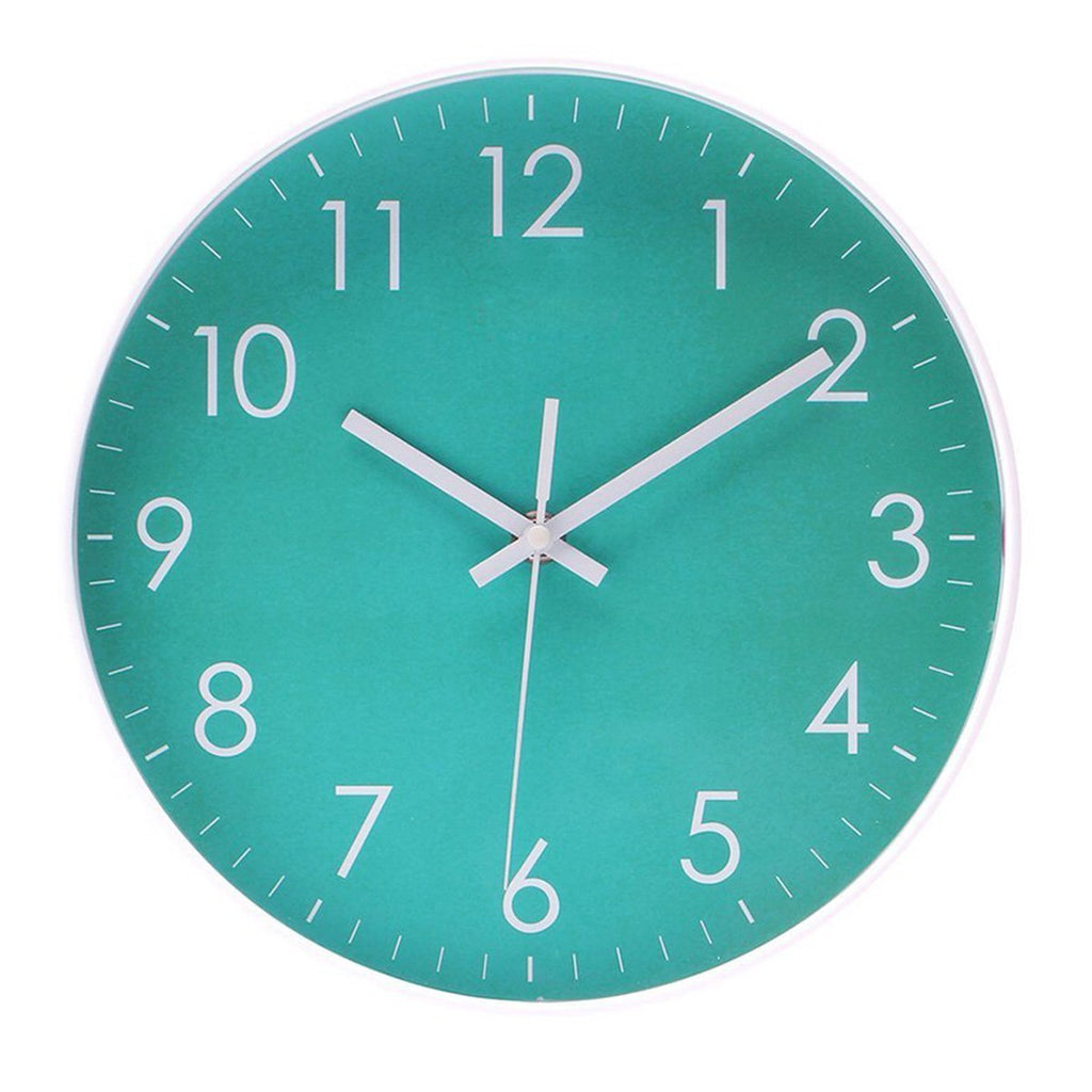 NewNest Australia - Epy Huts Modern Simple Wall Clock Indoor Non-Ticking Silent Sweep Movement Wall Clock for Office,Bathroom,Livingroom Decorative 10 Inch Teal 