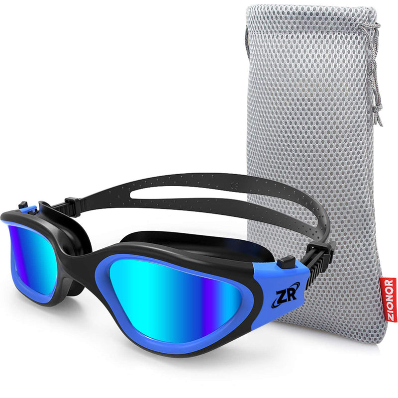 ZIONOR Swim Goggles, G1 Polarized Swimming Goggles Anti-Fog for Adult Men Women A1-g1-polarized Mirror Blue Lens - NewNest Australia