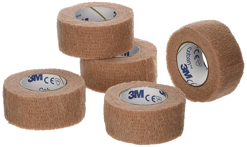 3M Coban Self- Adherent Wrap, 1"x 5yds, Pack of 5 Rolls, Tan - NewNest Australia